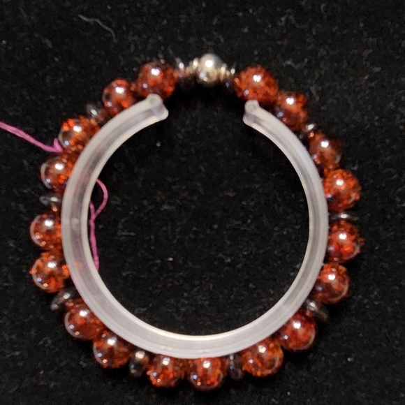 Hand Crafted Bracelet Brown Stretch Beaded Unisex - Picture 5 of 6